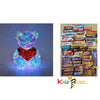 Valentine Day Special Gift Led Light Up Teddy Bear With Mix Chocolate Hamper I Perfect Gift For Your Special One - Mix 10 Chocolates W/Teddy Bear