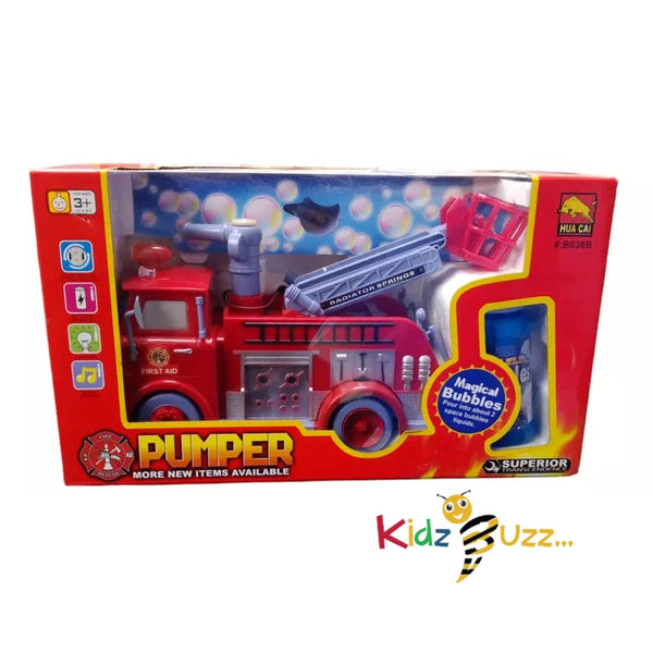 Bubble Electric Fire Truck with Bubble Water Pumper the Electric Fire Truck with Bubble kidzbuzzz