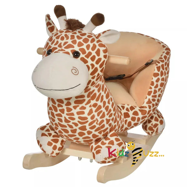 Kids Rocking Giraffee Wooden Plush Children Ride On Toy Rocker Nursery 12M Gift kidzbuzzz
