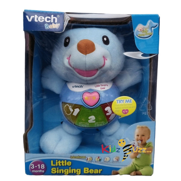 Teddy Bear Toy Vtech Alfie Bear Blue LITTLE SINGING BEAR Kidzbuzzz