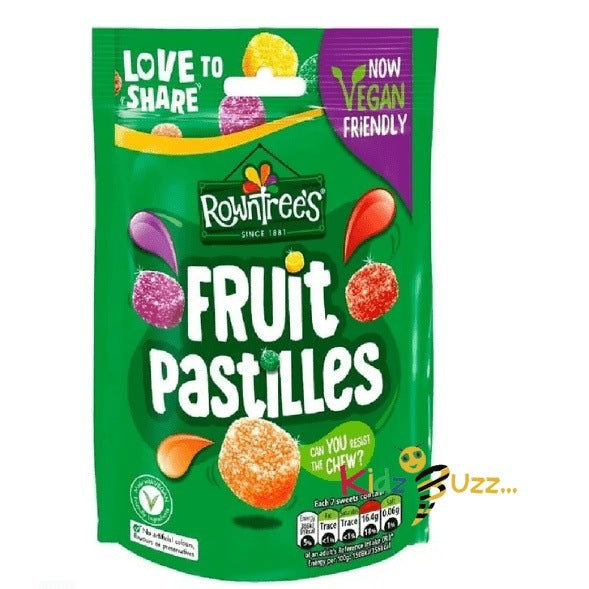Rowntree's Fruit Pastilles Vegan Friendly Sweets Sharing Bag 143g kidzbuzzz