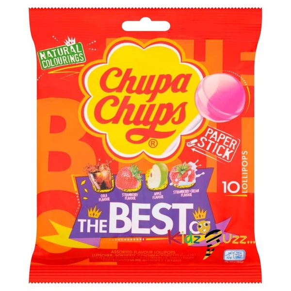 Chupa Chups The Best of 10 Assorted Flavour Lollipops 120g Pack of 5