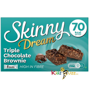 Skinny Dream Triple Chocolate Brownie Bars 100g , High In Fibre