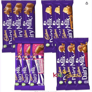 Cadbury Dairy Milk Original, Wholenut, Fruit and Nut, Marvellous (3 of Each Flavour) -gift box with variety of flavours.