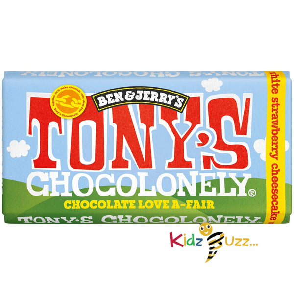 Tony's Chocolonely white strawberry Chocolate Bar - 1 x 180 Gram - white strawberry Bar