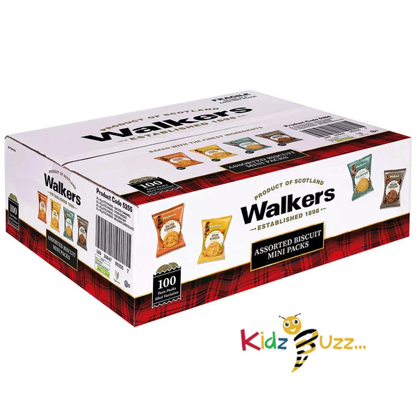 Walkers Assorted Biscuits Mini Packs, 100 x 25g