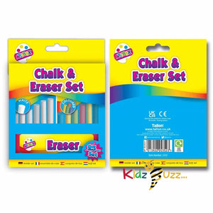 25 Piece Fun Chalk And Eraser Set