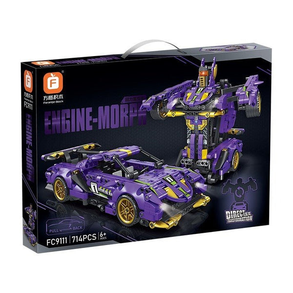 Morph Model Deformed Building Blocks Purple Sports Car Engine Perfect Gift For Kids - kidzbuzzz