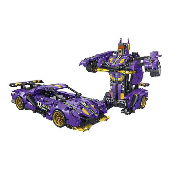 Morph Model Deformed Building Blocks Purple Sports Car Engine Perfect Gift For Kids - kidzbuzzz