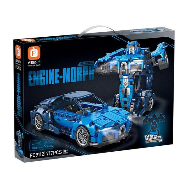 Morph Model Deformed Building Blocks Blue Sports Car Engine Perfect Gift For Kids - kidzbuzzz