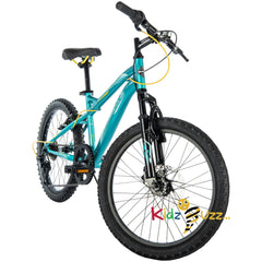 Huffy Extent Mountain Bike 20 Inch Wheels 6 Gears Aqua Metallic Blue + Front Suspension