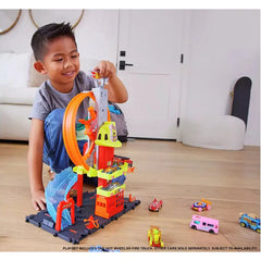 Hot Wheels City Super Loop Fire Station Playset - kidzbuzzz