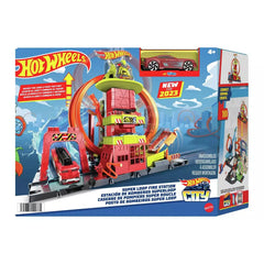 Hot Wheels City Super Loop Fire Station Playset - kidzbuzzz