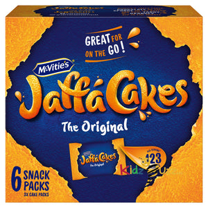 McVitie's Jaffa Cakes Original Biscuits Snack Pack 6 x 3 Cakes, 198g (Biscuits Snack Pack Cakes 198g)
