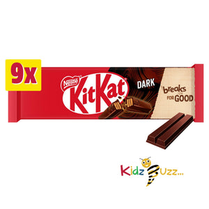 KitKat 2 Finger Dark Chocolate Biscuit Bar Multipack 9x20.7g (Pack Of 2)