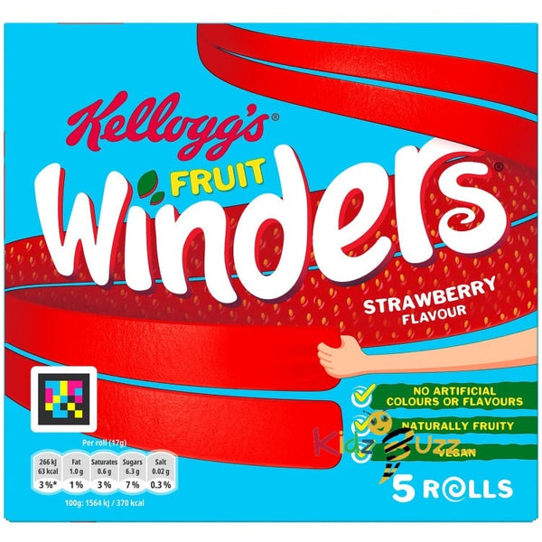 Kelloggs Fruit Winders Rolls Strawberry 85g - kidzbuzzz