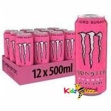 Monster Energy Drinks 12x500ml Fresh New Energy Drinks (Ultra Rosa) - kidzbuzzz