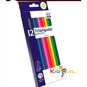 12 Triangular Pencils Assorted Colors (Pack Of 2)