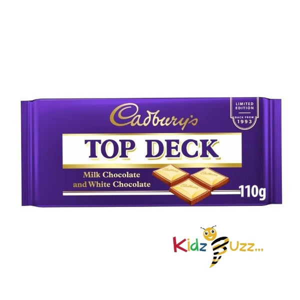 Cadbury's Top Deck Milk Chocolate & White Chocolate Bar 110g X 3