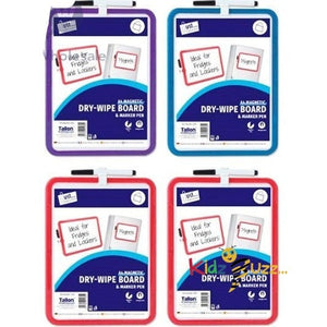 2 X A4 Dry Wipe Board With Pen Assorted Colors