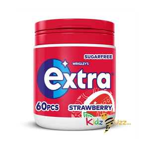 WRIGLEY'S EXTRA Sugar Free Gum 60 Pieces Tub (Strawberry) (Pack of 6)