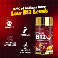 Vitaminnica Vitamin B12 180 Tablets – High Strength Energy & Fatigue x 3