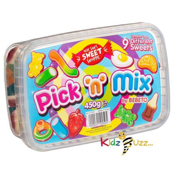 Pick 'n' Mix Sweets Tub 450g- Nine Different Sweets - kidzbuzzz