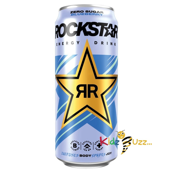 Rockstar XDurance Energy Drink, Blueberry Pomegranate and Acai, Non-Alcoholic, 200 mg Caffeine, Caffeinated Drink with Taurine, Guarana, Ginseng, and Vitamins, 12 x 500 ml cans - kidzbuzzz
