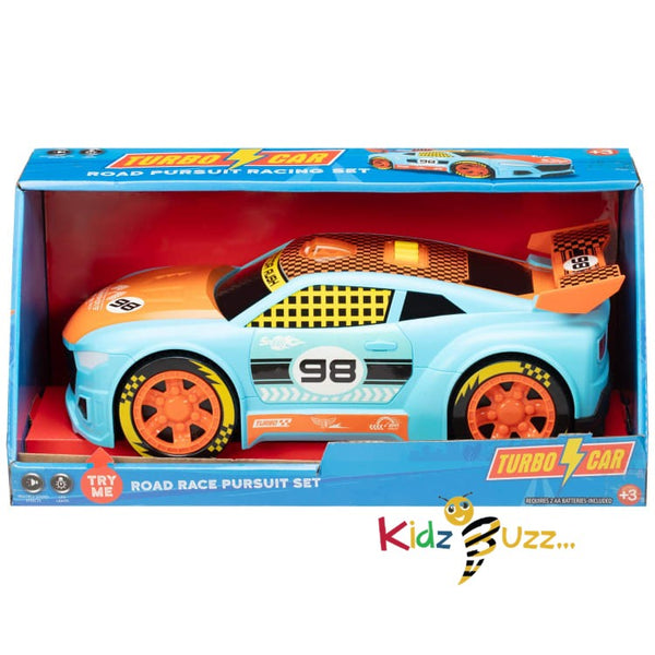 Turbo Car Road Race Pursuit Set With Light & Sound Effect | kidzbuzzz