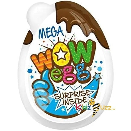 3 X MEGA Blue WOW Easter Egg With Surprise Collectable Toy 20g- Delicious Milky Chocolate With A Biscuity Twist & A Surprise Toy