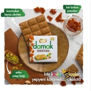 Damak Karamel Krokan 100g((Full Box)) Delicious Tasty And Twisty Treat Gift Hamper, For Christmas,Birthday,Easter Gift