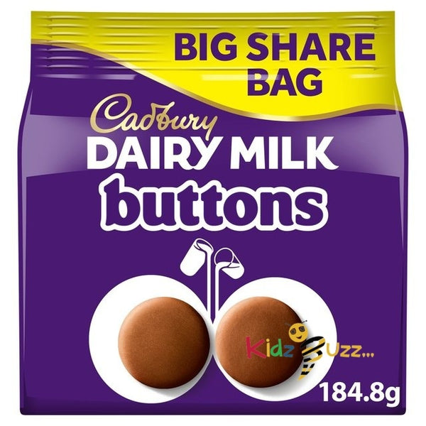 Cadbury Dairy Milk Chocolate Giant Buttons Bag 184.8G Pack of 3