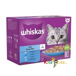 Whiskas 1+ Pouches Fish Favourities In Jelly 1 X 4 X 85g(48 Packs)