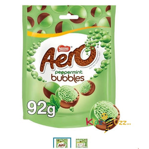 Aero Bubbles Peppermint Mint Chocolate Sharing Bag 92g (Pack Of 3)