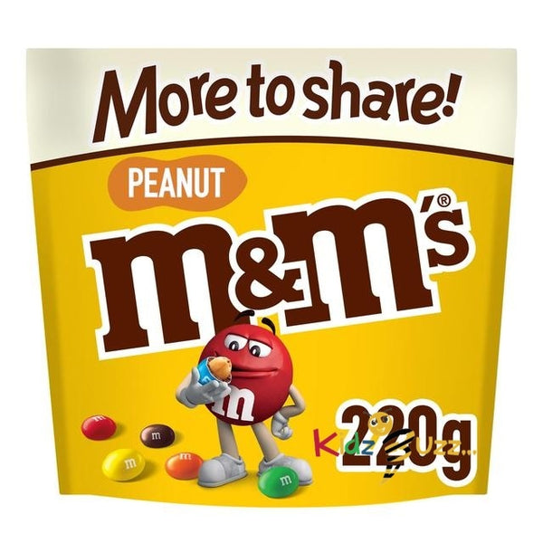 M&M's Peanut Milk Chocolate Pouch Bag 220g Pack of 3
