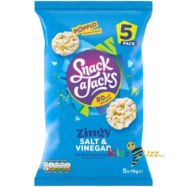 Snack a Jacks Zingy Salt & Vinegar Rice Cakes 5 x 19g
