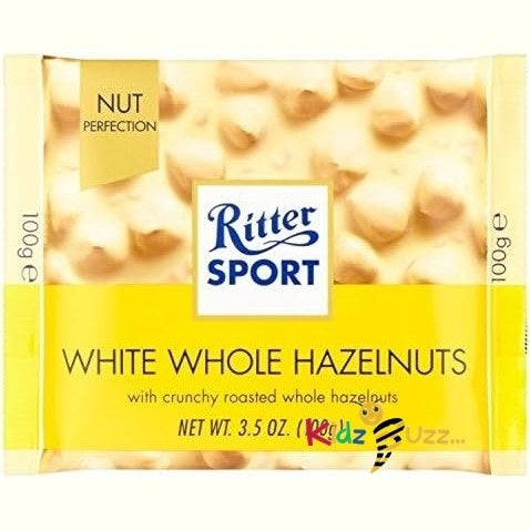 Ritter Sport White Chocolate with Whole Hazelnuts 100g Pack of 10