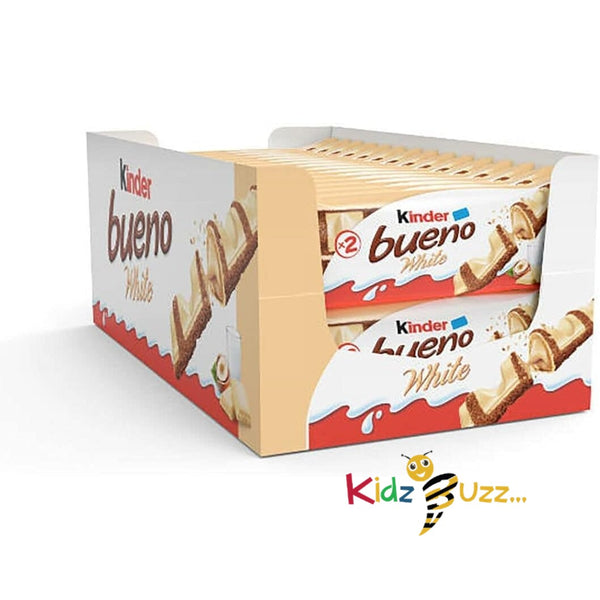 Kinder Bueno WHITE Chocolate 30 x 39g Bar Pack |White Chocolate Bars | Hazelnut Chocolate