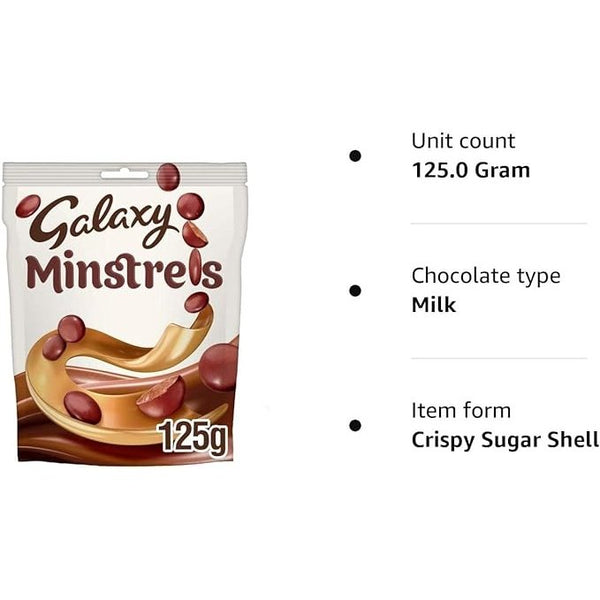Galaxy Minstrels Milk Chocolate Pouch Bag 125g - kidzbuzzz