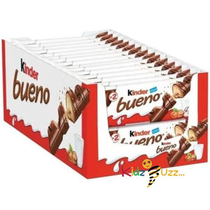 Kinder Bueno Wafer Twin Bars, Bulk Chocolate Gift Pack, Milk Chocolate Covered Wafer with Milky and Hazelnut Filling, 44g Pack of 30