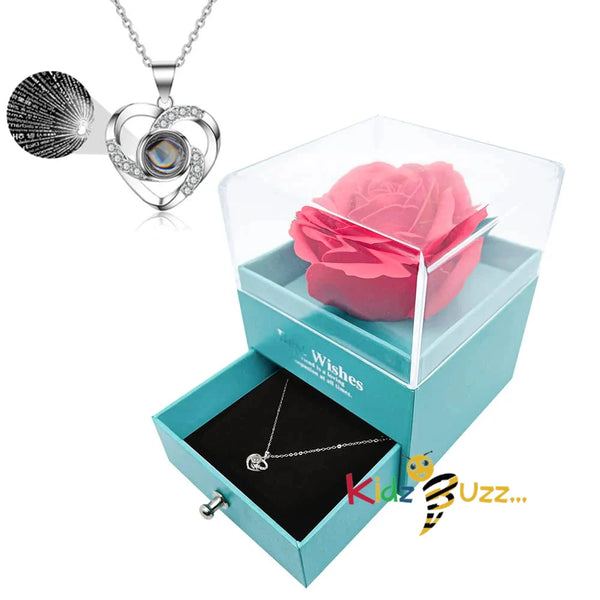 Rose with Love You Necklace- Best Gift For Women