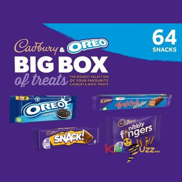 Cadbury & OREO Biscuit 64 Big Box of Treats 1.8kg, Milk Chocolate Fingers, Time Out, Snack I Sharing Big Biscuit Gift, Family Size
