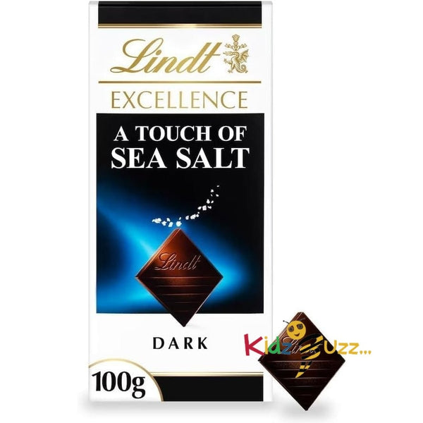 Lindt Excellence Dark Chocolate with a Touch of Sea Salt Pack of 10 100g Each – Premium Swiss Luxury Chocolate Gift Set, Rich Dark Cocoa with Delicate Sea Salt Crystals