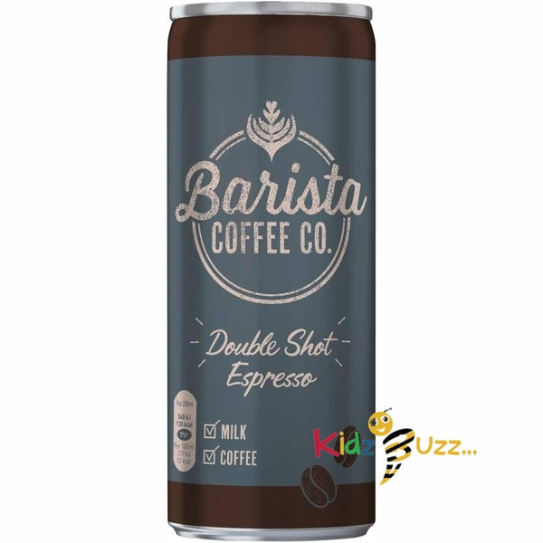 Barista Coffee Co. Double Shot Espresso Iced Coffee Drink Tin Can 250ml (Pack of 12) - kidzbuzzz
