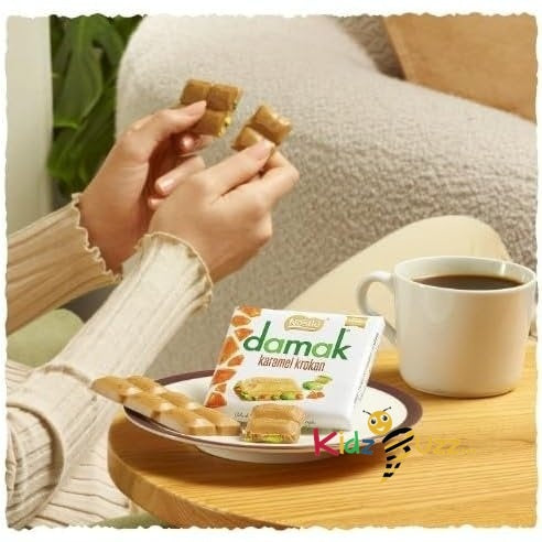 Damak Karamel Krokan 100g((Full Box)) Delicious Tasty And Twisty Treat Gift Hamper, For Christmas,Birthday,Easter Gift - kidzbuzzz