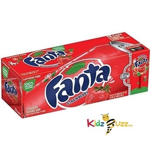 Fanta Strawberry 12 oz. 355 mL - 24 Pack Drink Cans