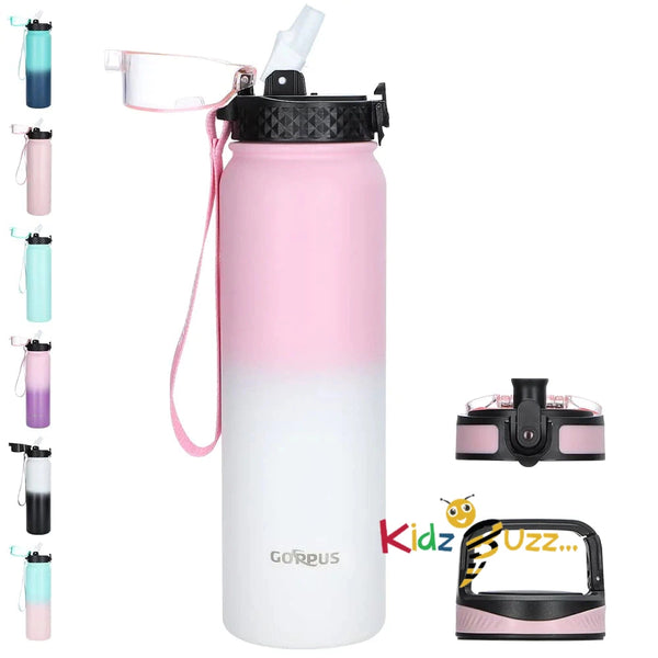 GOPPUS 1L Pink/White Water Bottle