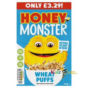 Honey Monster Wheat Puffs Cereal 520g (6 Pack) Price Marked £3.29