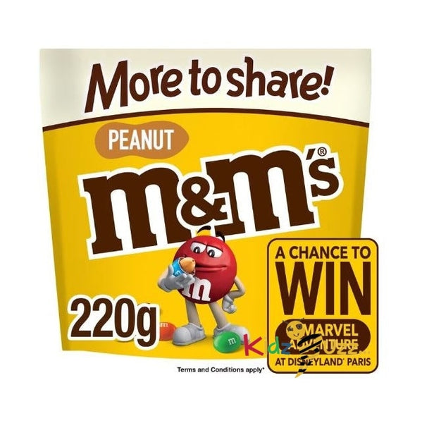 M&M's Peanut Milk Chocolate Pouch Bag 220g Pack Of 3