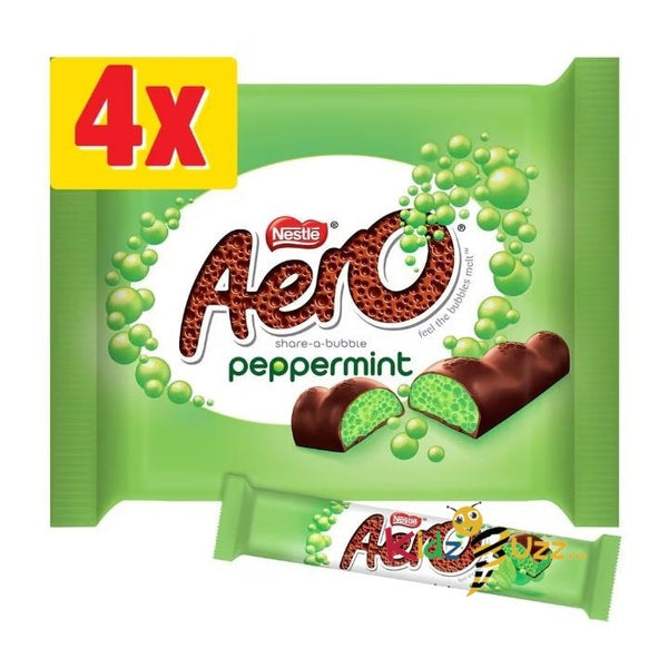 Aero Bubbly Peppermint Mint Chocolate Bar Multipack 27g 4 Pack Pack Of 3
